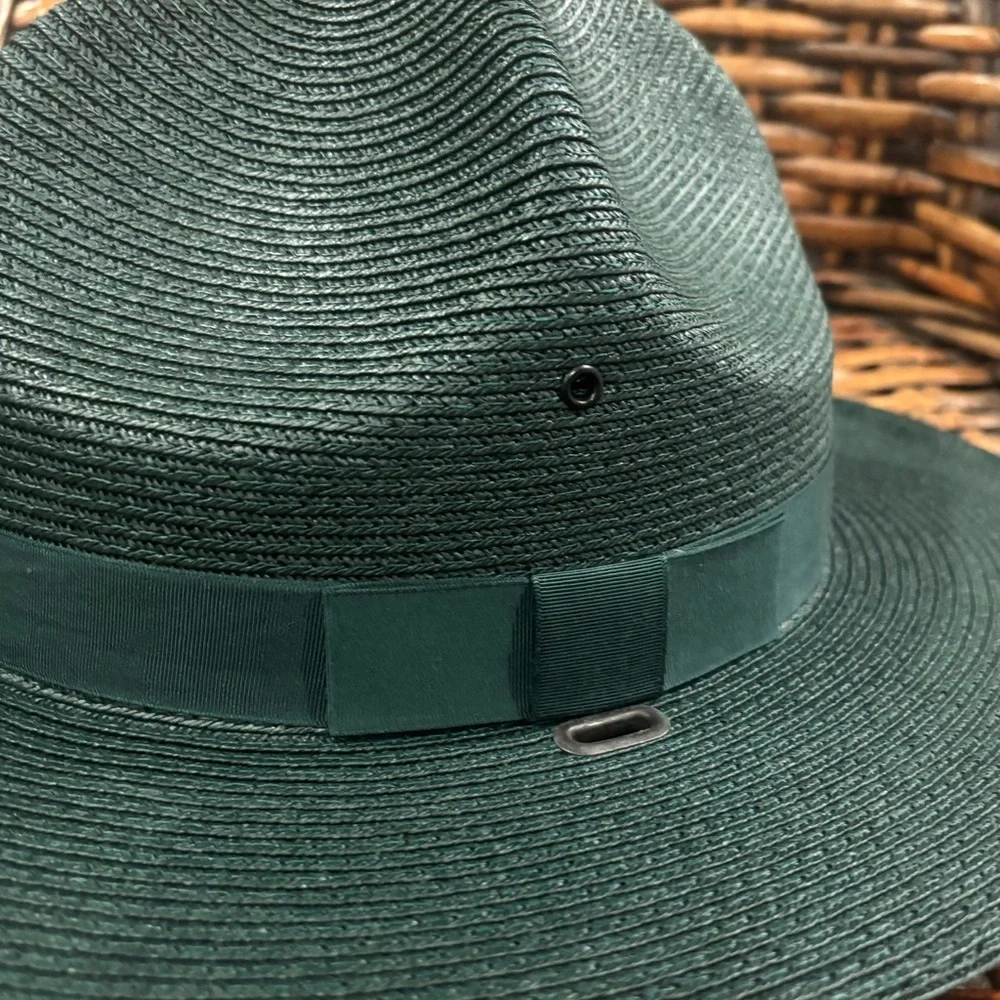 The Lawman Genuine Milan Mens Straw Western Fedora Style Hat Green